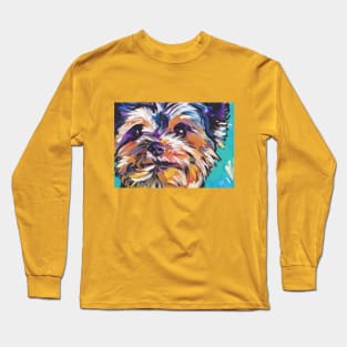 Yorkie Yorkshire Terrier Bright colorful pop dog art Long Sleeve T-Shirt